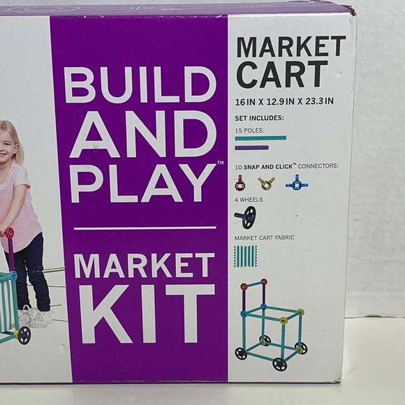 Antsy Pants Kids 30 Piece Build and Play Market Cart Kit Set - Picture 3 of 6